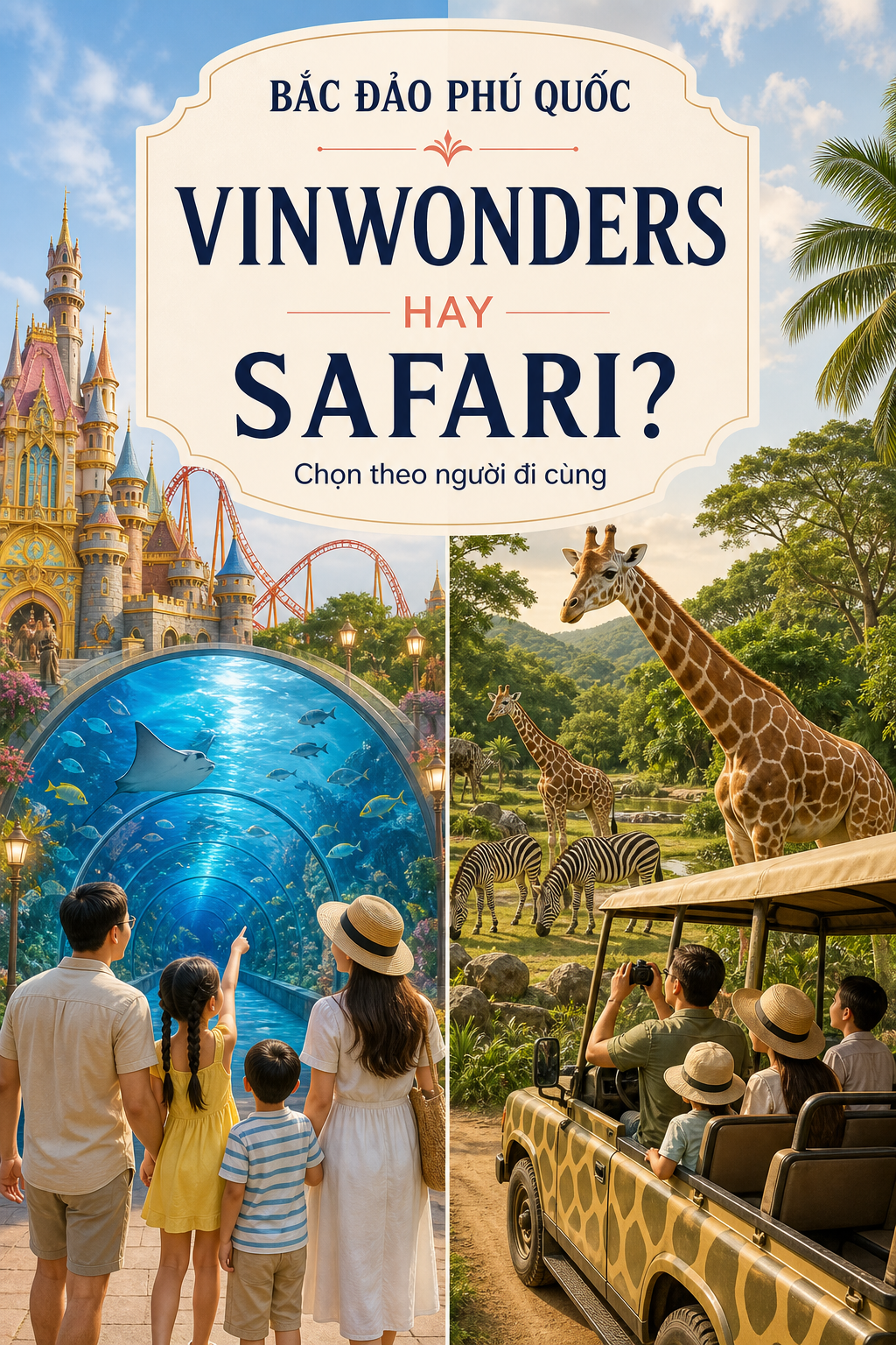 So sánh VinWonders và Safari cho chuyến đi Bắc đảo Phú Quốc