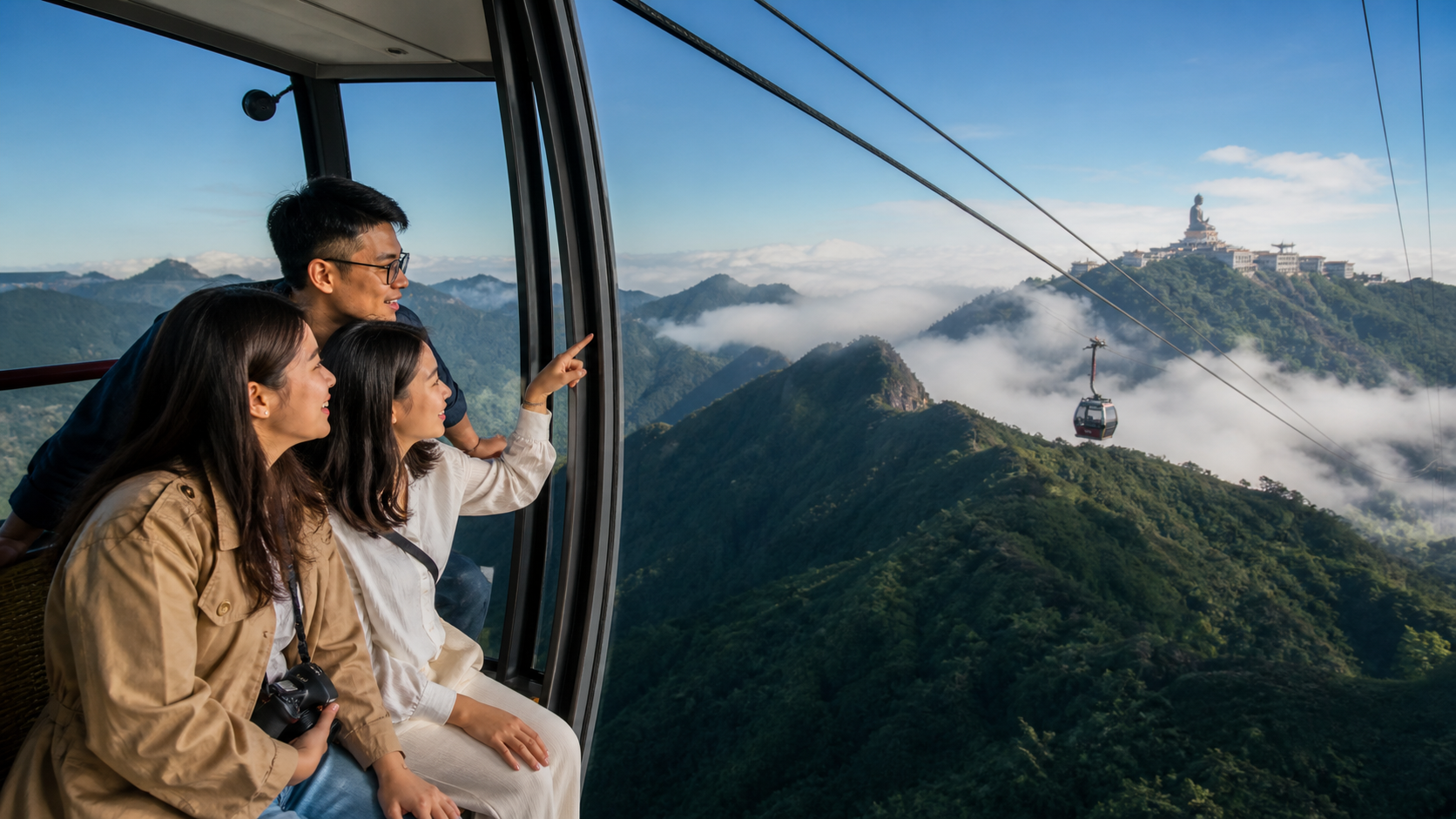 Minh họa vé tham quan và cáp treo ở Phú Quốc